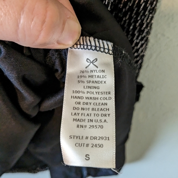 Everly Black Metallic Chevron Shirt Dress Size S - Picture 7 of 7